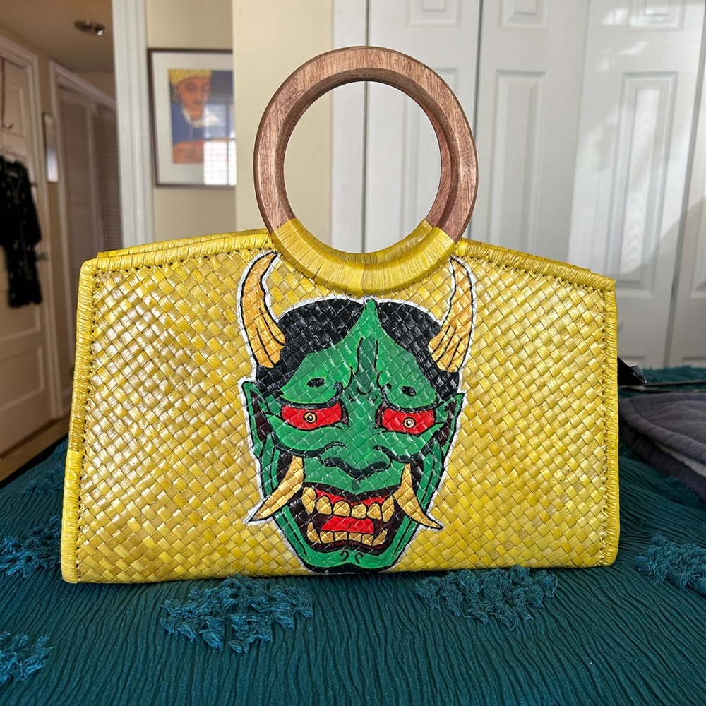 Hand-painted Philippine bayong bag